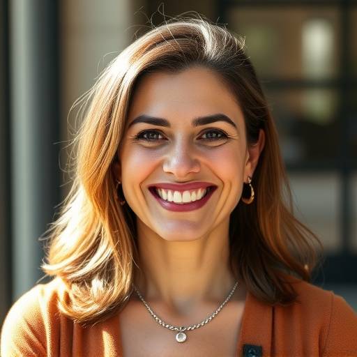 Foto de Mariana Albuquerque, sorrindo e confiante, fundadora da Eloquência Moderna